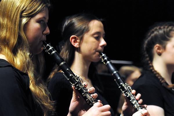 Students performing at the 2023-2024 All County Band Concert